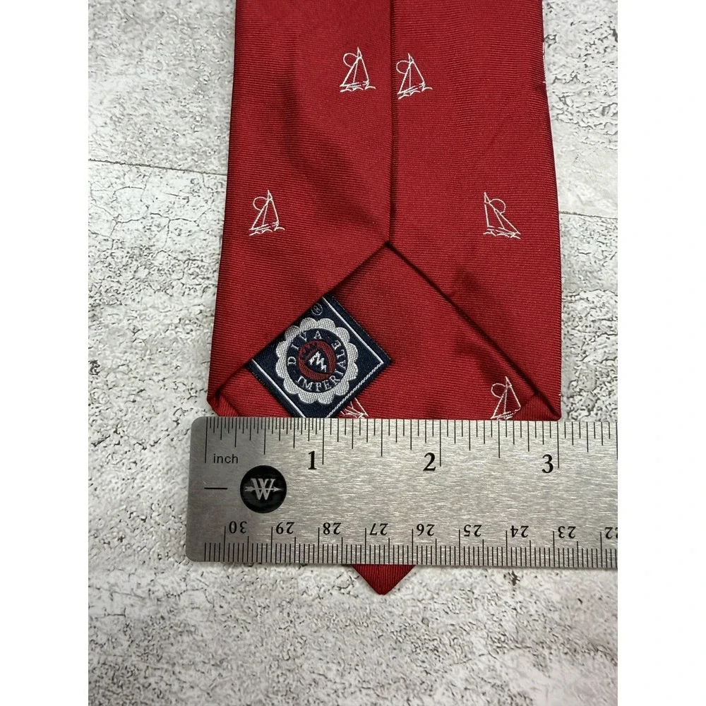Prodotto Di Lusso Tie Mens Red Silk Handmade Italy Nautical Embroidered Pointed